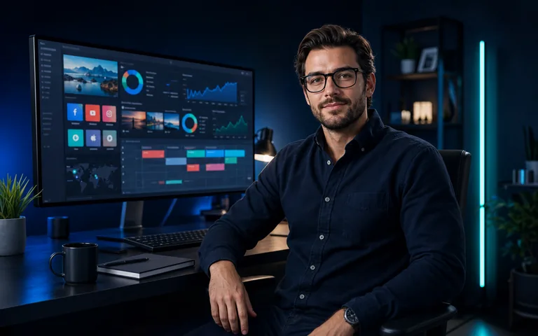 Creator reviewing a social media marketing plan on a desktop screen